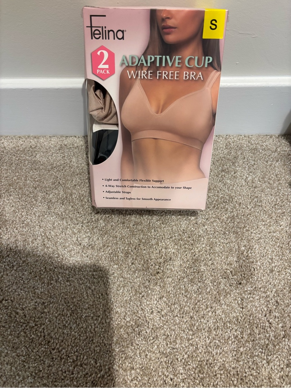Felina Adaptive Cup Wire-Free Bra - Nude & Black (2 Pack) - Small